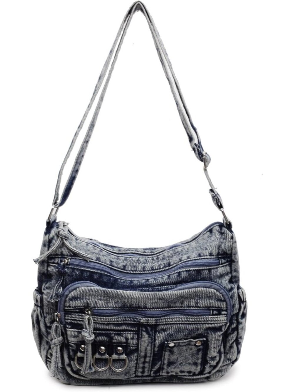 Denim Crossbody Bag for Women Blue Jean Purse Shoulder Handbag